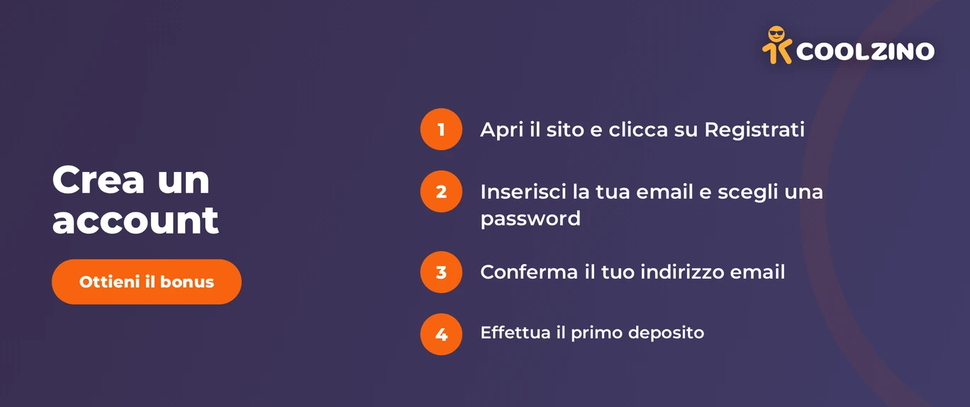 Crea un account giocatore